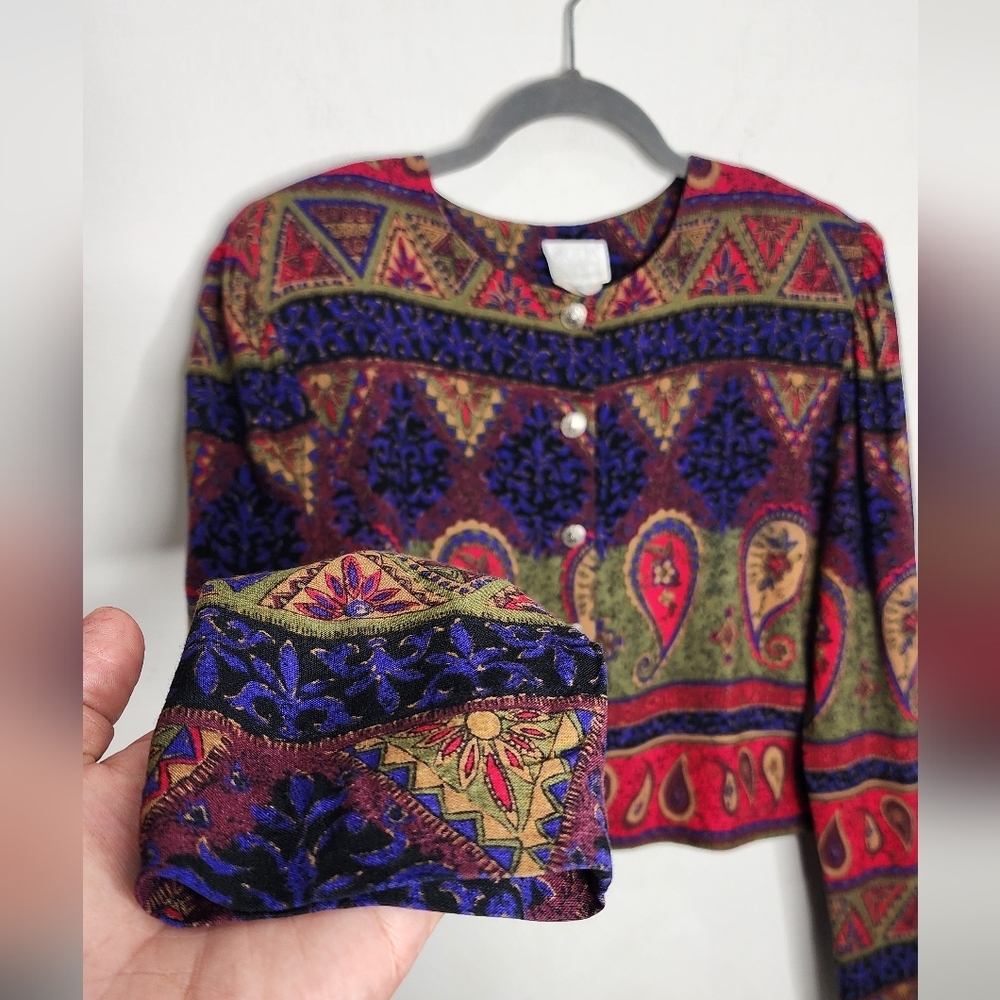 70's Puff Bishop Sleeve CottageCore Sweater Top Size 12 - Picture 5 of 7